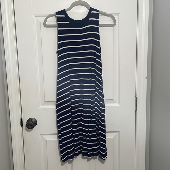 Time and Tru Small Sleeveless Blue and White Striped Dress - Picture 1 of 4